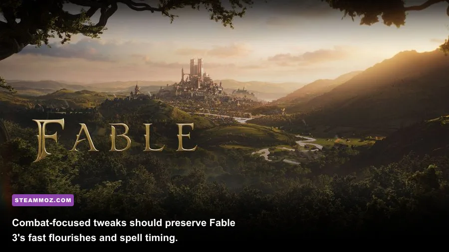 Fable 3 PC hero fighting enemies with a sword