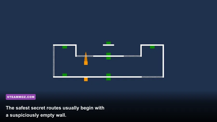 Deleveled hidden route leading to a secret collectible