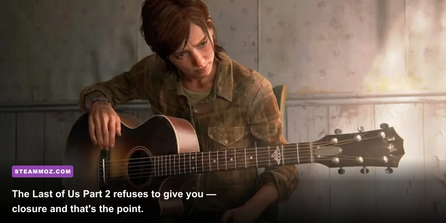 Ellie sitting alone in The Last of Us Part 2's final scene