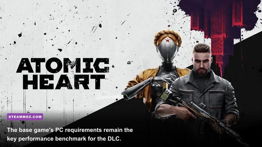 Atomic Heart PC gameplay showing combat, weapons, and detailed environments