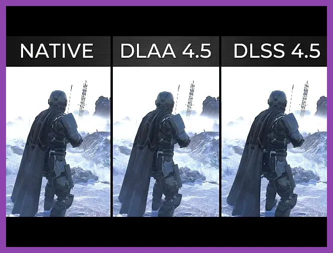 FPS counter showing DLSS Performance mode delivering higher frames