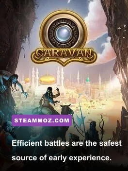 Caravan game party fighting enemies in turn-based combat
