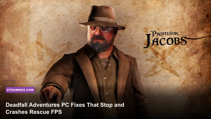 James Lee Quatermain exploring a temple in Deadfall Adventures