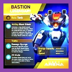 Bastion mech firing dual EM Launchers in Mech Arena match