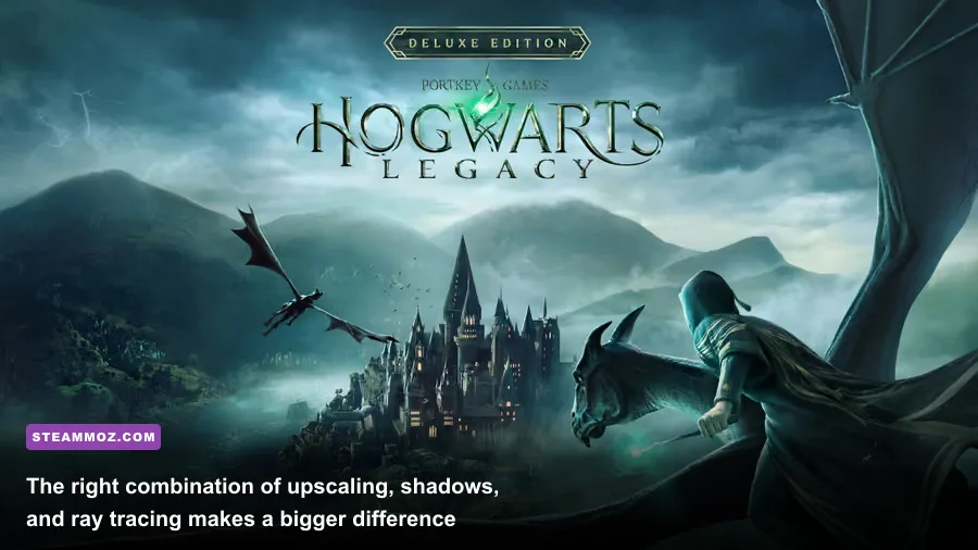 Hogwarts Legacy PC graphics settings menu showing DLSS and ray tracing options