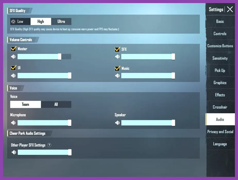 PUBG Mobile graphics settings showing HD and UHD options