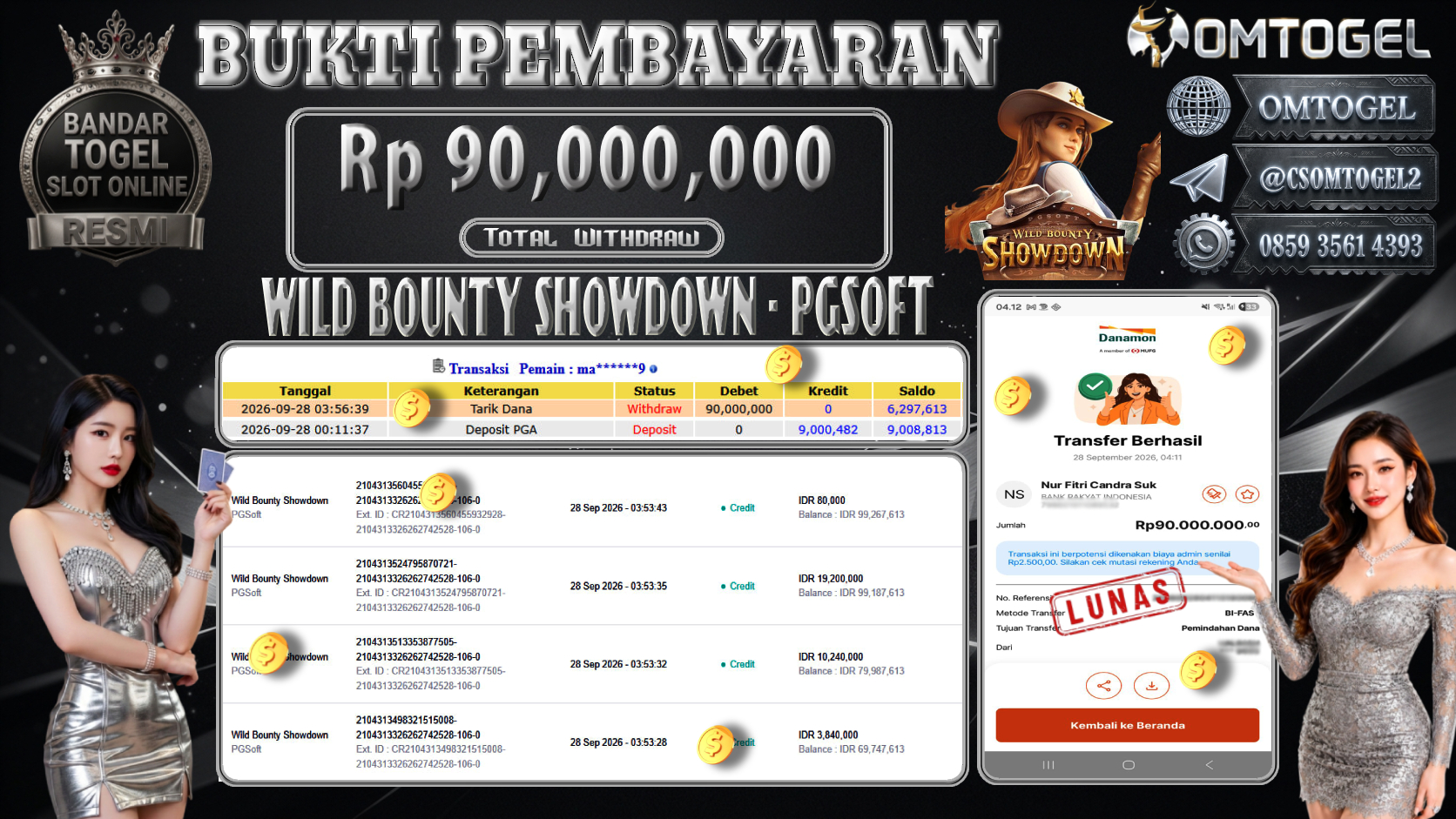 OMTOGEL JACKPOT PGSOFT WILD BOUNTY SHOWDOWN Rp.90,000,000,- DIBAYAR LUNAS