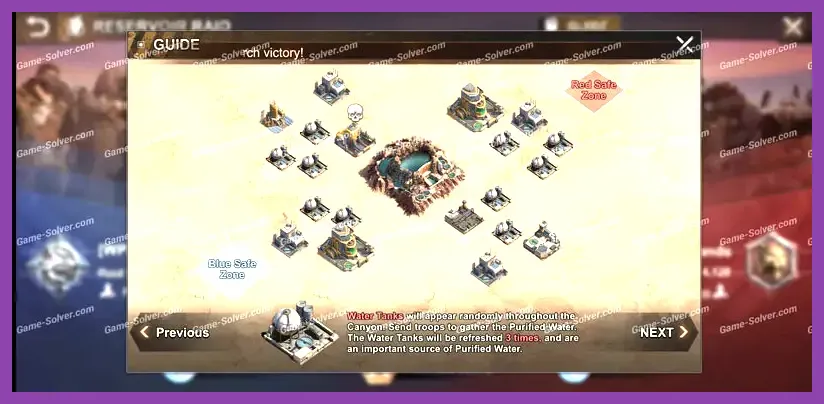 State of Survival alliance event and Reservoir Raid interface