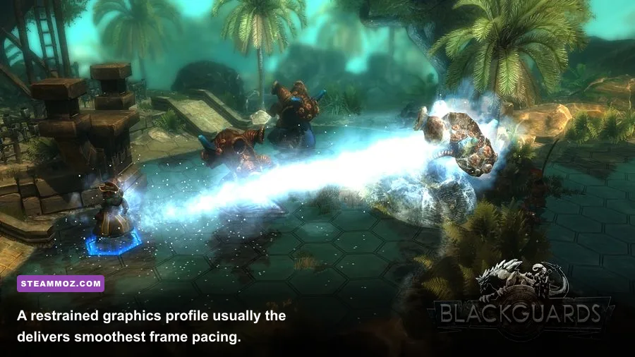 Blackguards PC graphics settings showing resolution and quality options