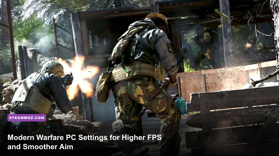 Call of Duty Modern Warfare PC multiplayer gunfight in a detailed urban map