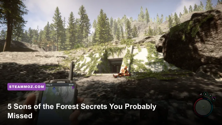 Sons of the Forest hidden bunker entrance on the island