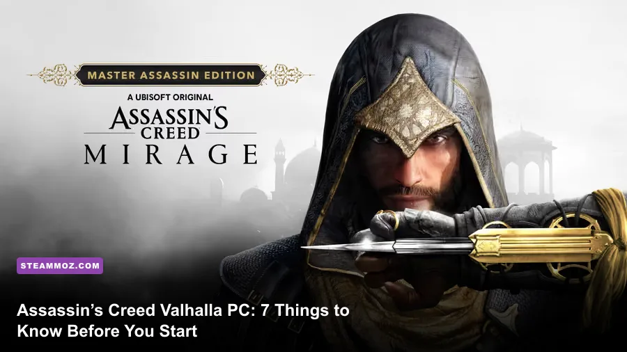 Eivor standing above a Norwegian fjord in Assassin's Creed Valhalla on PC