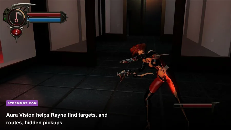 BloodRayne Terminal Cut Aura Vision revealing enemies and objectives