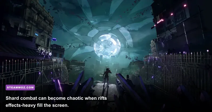 Far Cry 6 Lost Between Worlds combat against Shard enemies in a fractured landscape