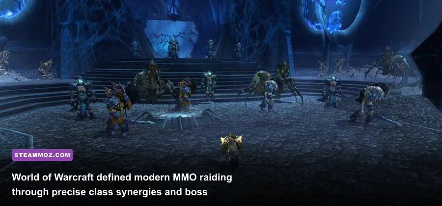 World of Warcraft 25 player raid engaging The Lich King inside Icecrown Citadel