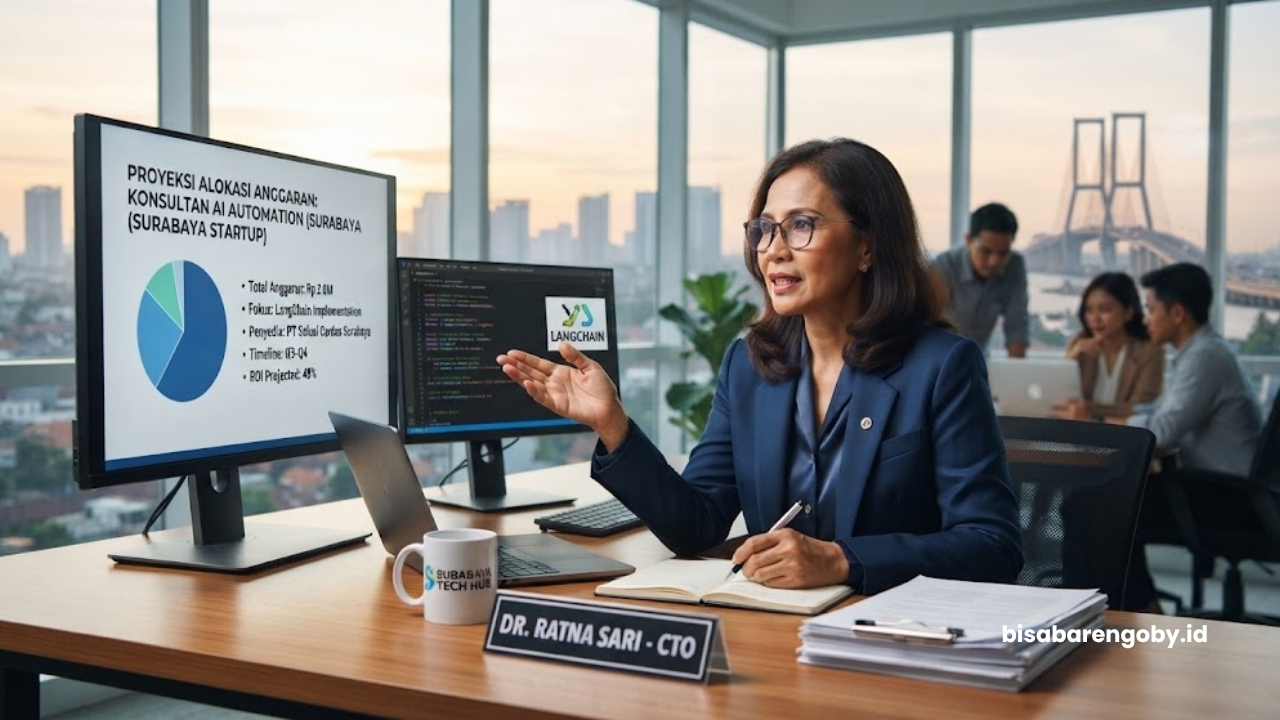 Chief Technology Officer memproyeksikan alokasi anggaran saat menyeleksi konsultan AI Automation untuk startup di Surabaya berbasis LangChain