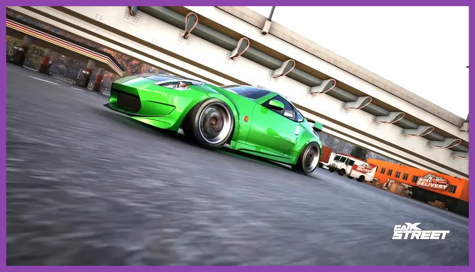 CarX Street grip build racing through city streets