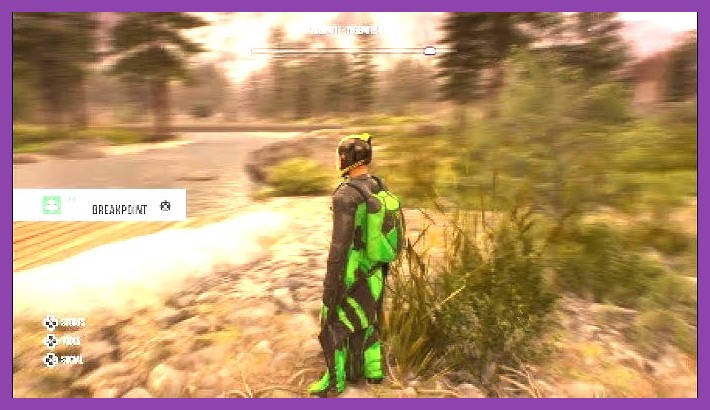Wingsuit proximity flight through narrow canyon walls in Grand Teton Riders Republic
