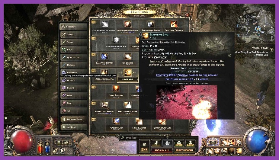 A Mercenary class character firing a crossbow in Path of Exile 2