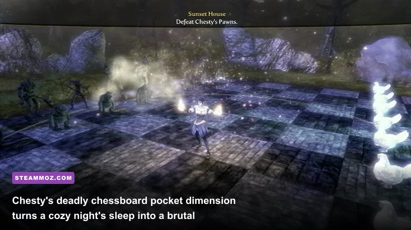 Chesty giant chessboard puzzle arena in Fable 3 Sunset House