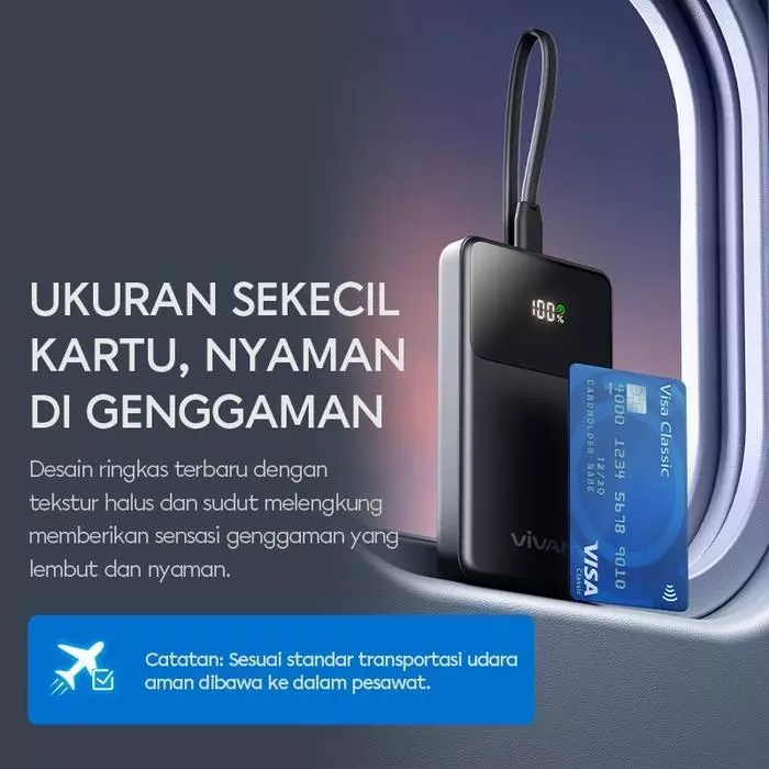 VIVAN VPB-Q02C Powerbank 10000 Mah 3 Output 22,5W Fast Charging - Gambar 2