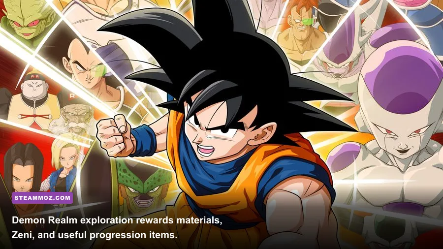 Dragon Ball Z Kakarot Daima Edition characters exploring the Third Demon World