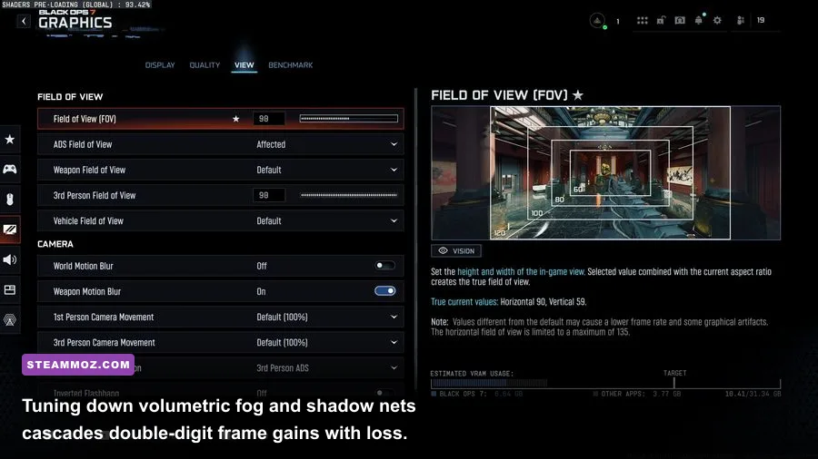 Side-by-side comparison of low versus high graphics settings in Call of Duty
