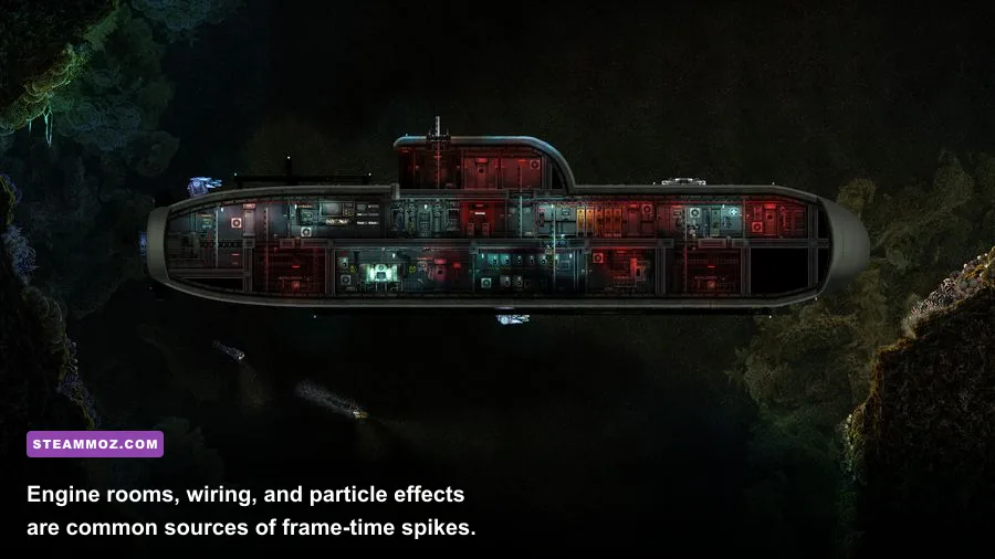Barotrauma submarine reactor and engine room gameplay screenshot