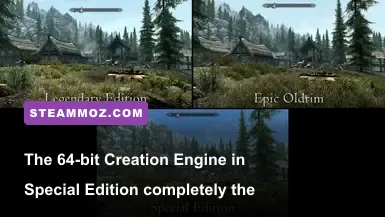 Side-by-side comparison of original 2011 Skyrim versus 64-bit Skyrim Special Edition engine