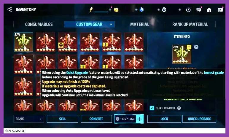 Marvel Future Fight C.T.P. and custom gear setup