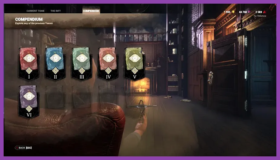 The Archives quest tree in Dead by Daylight showing reward nodes