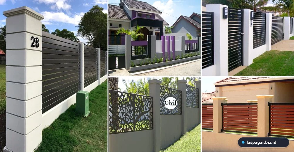 10 inspirasi pagar rumah minimalis modern 2025 model besi hollow kombinasi roster finishing cat duco