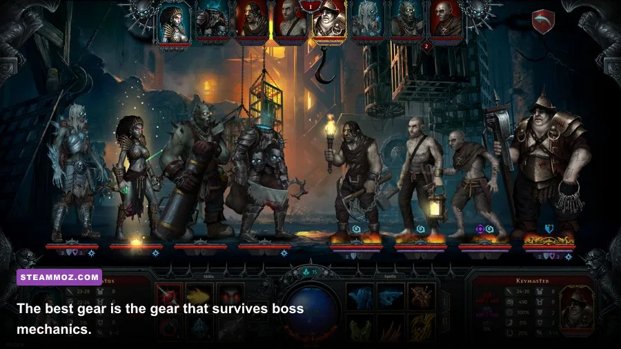 Iratus Lord of the Dead undead party facing a powerful dungeon boss