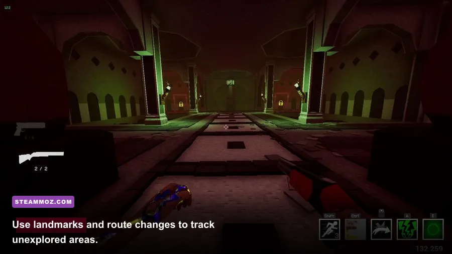 Blood Rush exploration area with branching paths