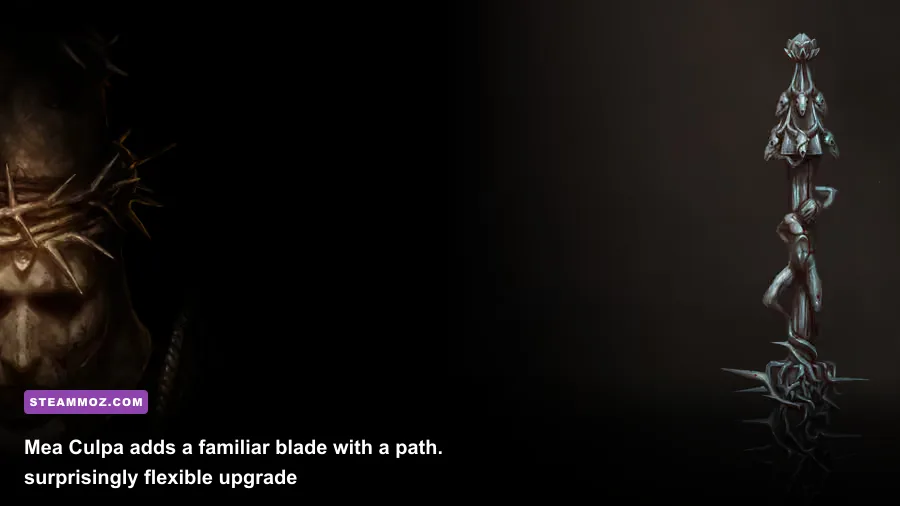 Blasphemous 2 Mea Culpa sword from the Mea Culpa DLC in combat