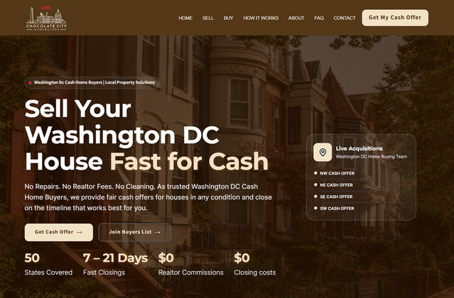 Placeholder for a real estate investor website screenshot – Chocolate City Homebuyers