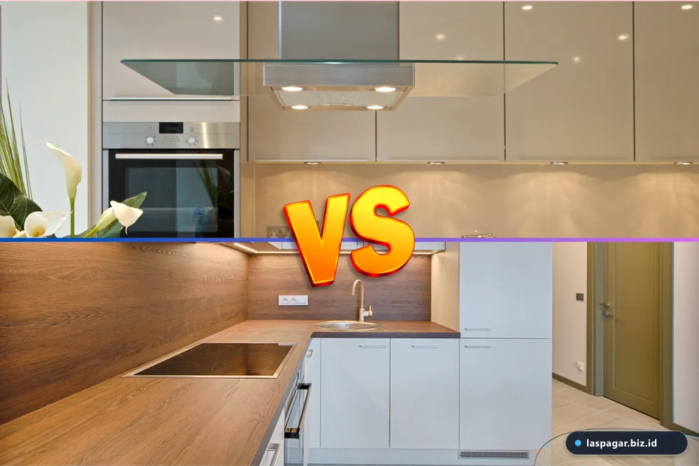 Perbandingan kitchen set aluminium anti rayap dengan kitchen set kayu HPL