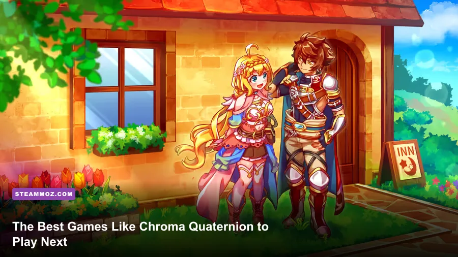 Chroma Quaternion inspired retro JRPG party battle scene