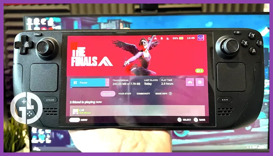 The Finals team of three players on Steam Deck using gadgets and weapons