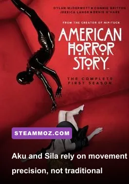 Aku and Sila navigating a colorful Biped 2 level