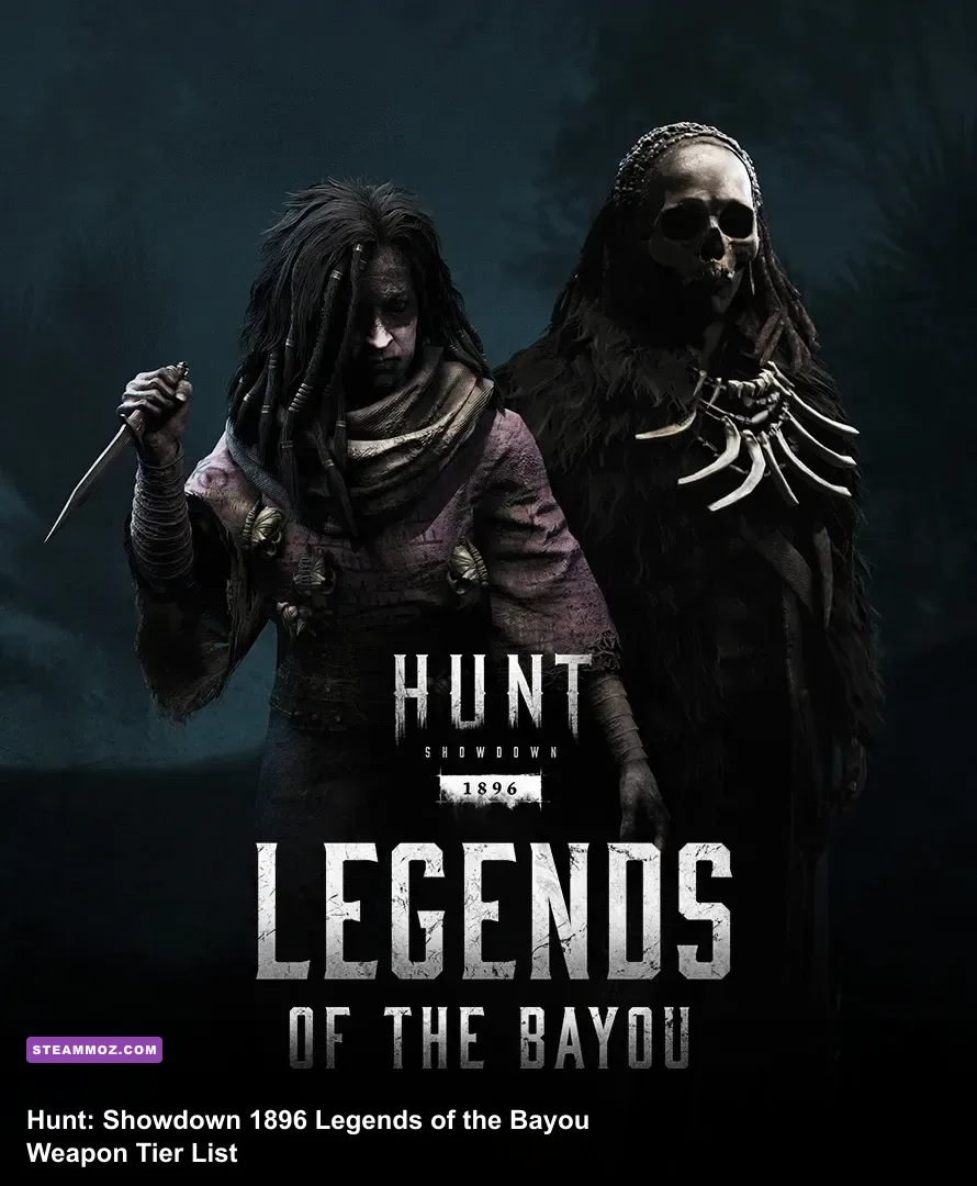 Hunt Showdown 1896 Legends of the Bayou hunters standing in the Louisiana swamp