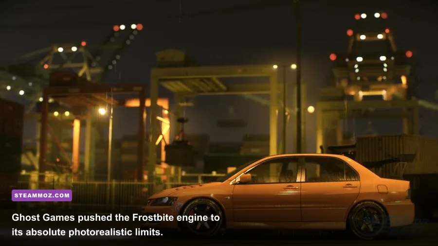 Photorealistic night graphics of customized Nissan Skyline in Need for Speed 2015