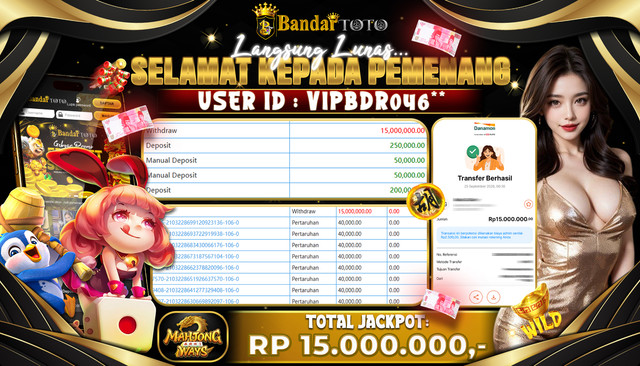 BANDARTOTO JACKPOT PG-MAHJONG WAYS 15 JUTA DIBAYAR LUNAS,-