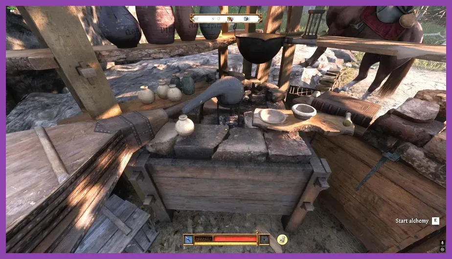 Alchemy crafting station in Kingdom Come Deliverance 2