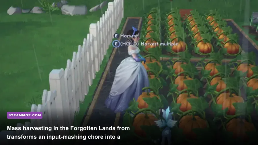 Massive pumpkin farm field ready for harvesting in Forgotten Lands Dreamlight Valley