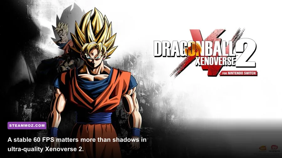 Dragon Ball Xenoverse 2 PC gameplay running smoothly during a Conton City battle