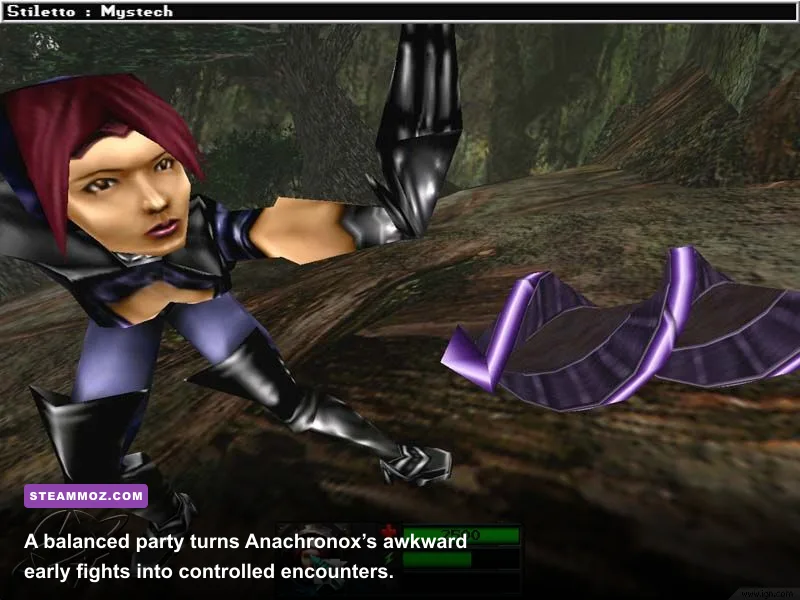 Anachronox party fighting enemies in turn-based combat