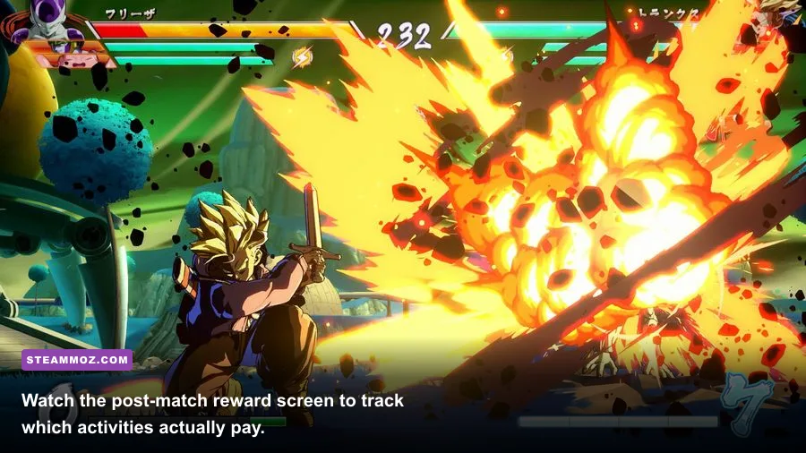 Dragon Ball FighterZ post-battle reward screen showing Zeni earnings