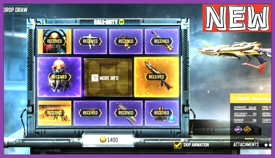 CODM lucky draw interface showing legendary items
