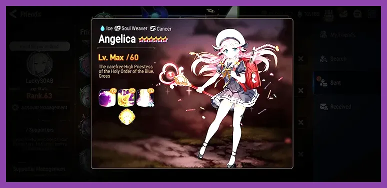 Epic Seven Angelica casting healing barrier
